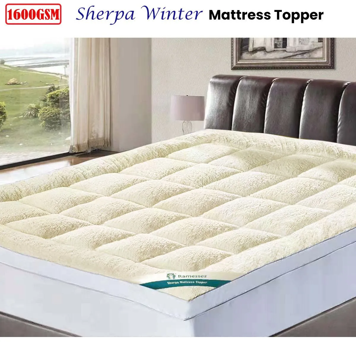 1600GSM Sherpa Winter Mattress Topper King Single