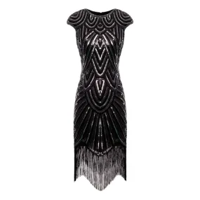 1920s Fringe Flapper Dress - Black - Hire