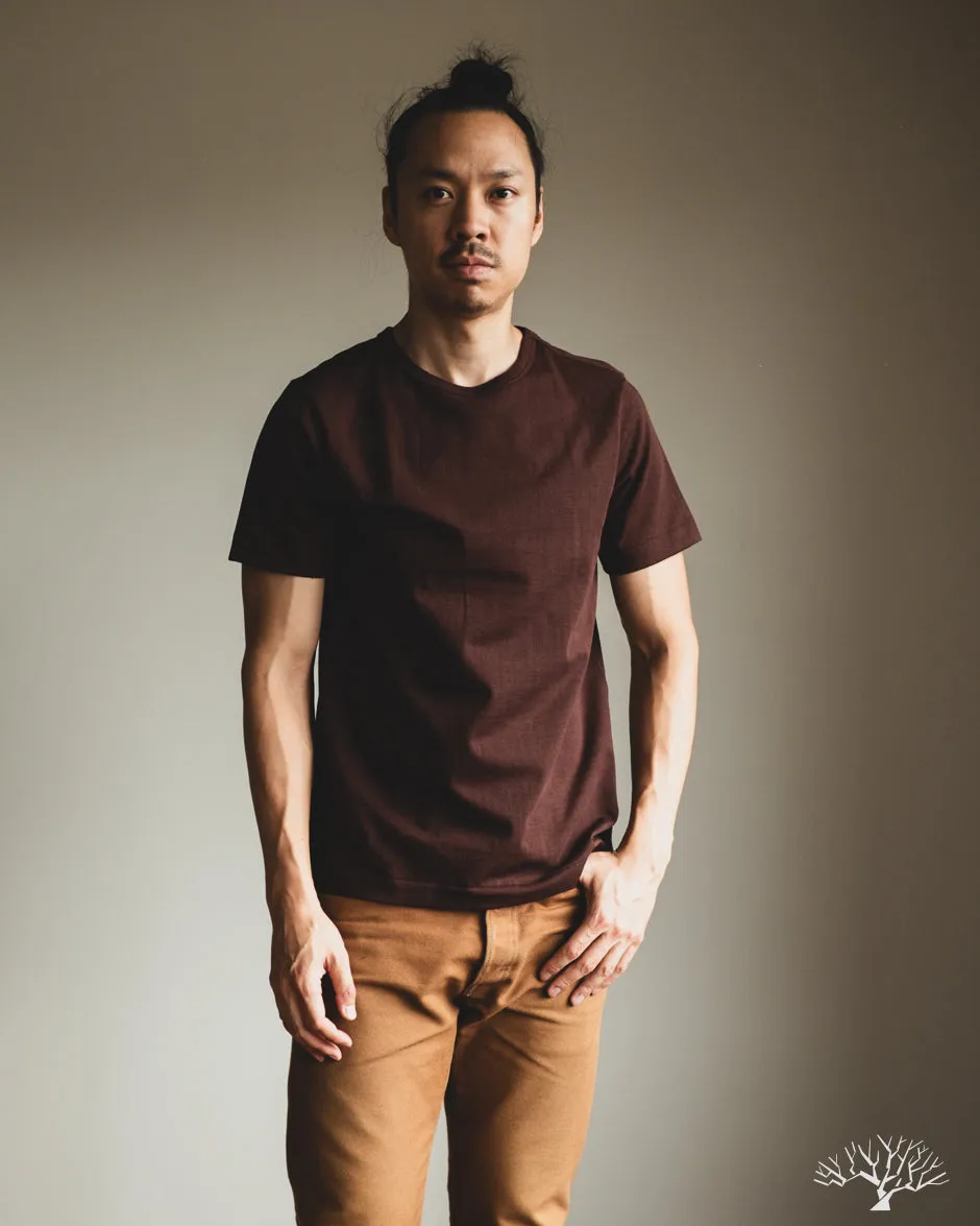 215 2-Thread Organic Cotton Crew Neck Tee - Coffee