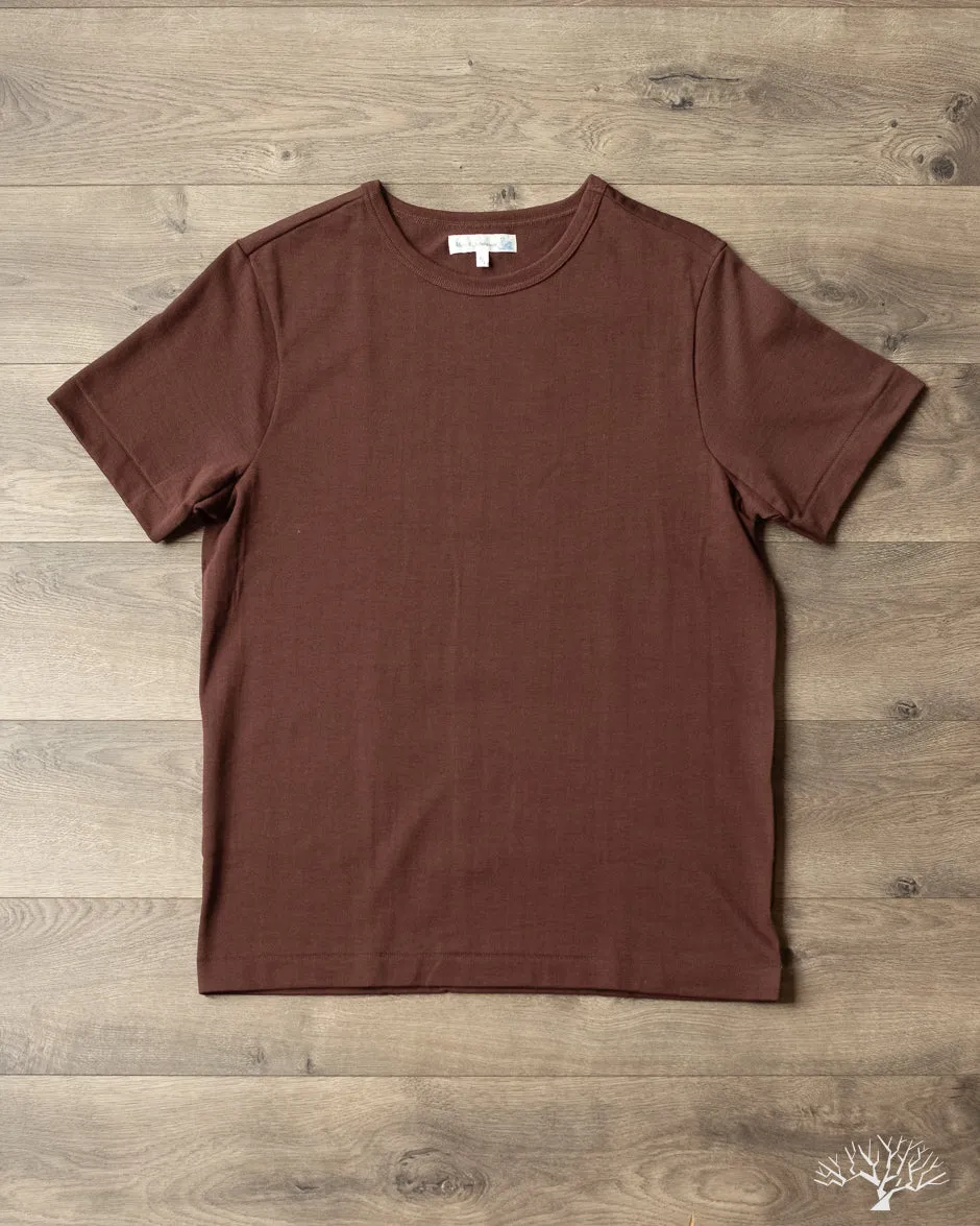 215 2-Thread Organic Cotton Crew Neck Tee - Coffee