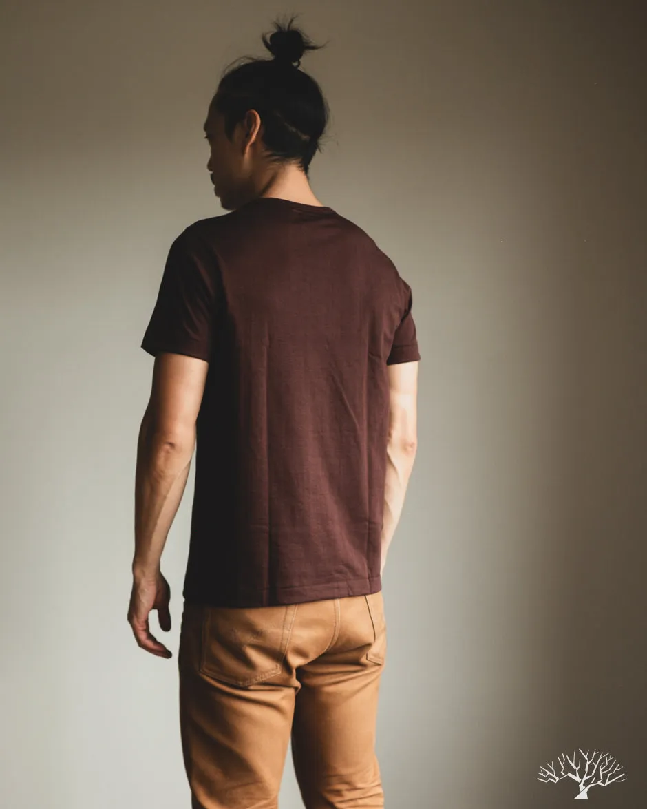 215 2-Thread Organic Cotton Crew Neck Tee - Coffee