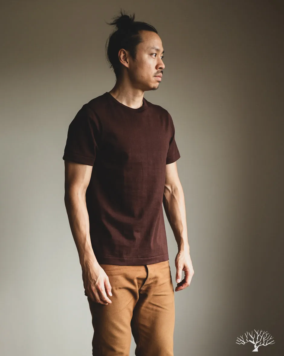 215 2-Thread Organic Cotton Crew Neck Tee - Coffee