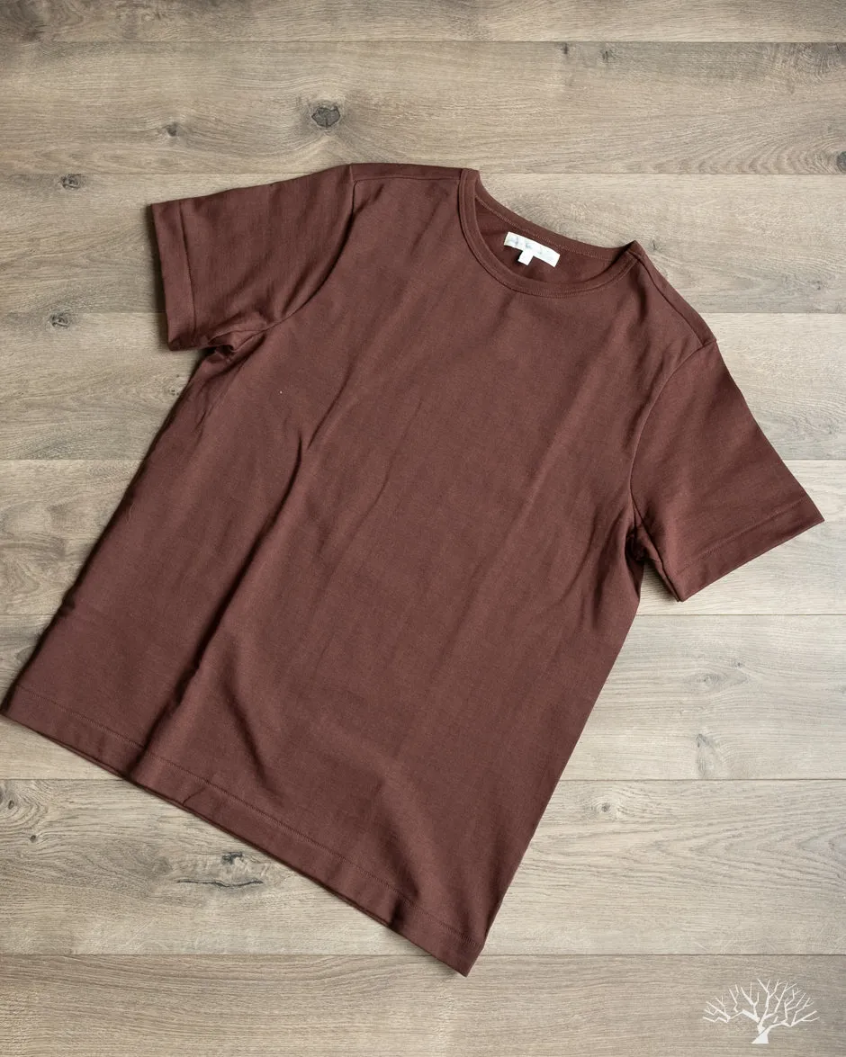 215 2-Thread Organic Cotton Crew Neck Tee - Coffee