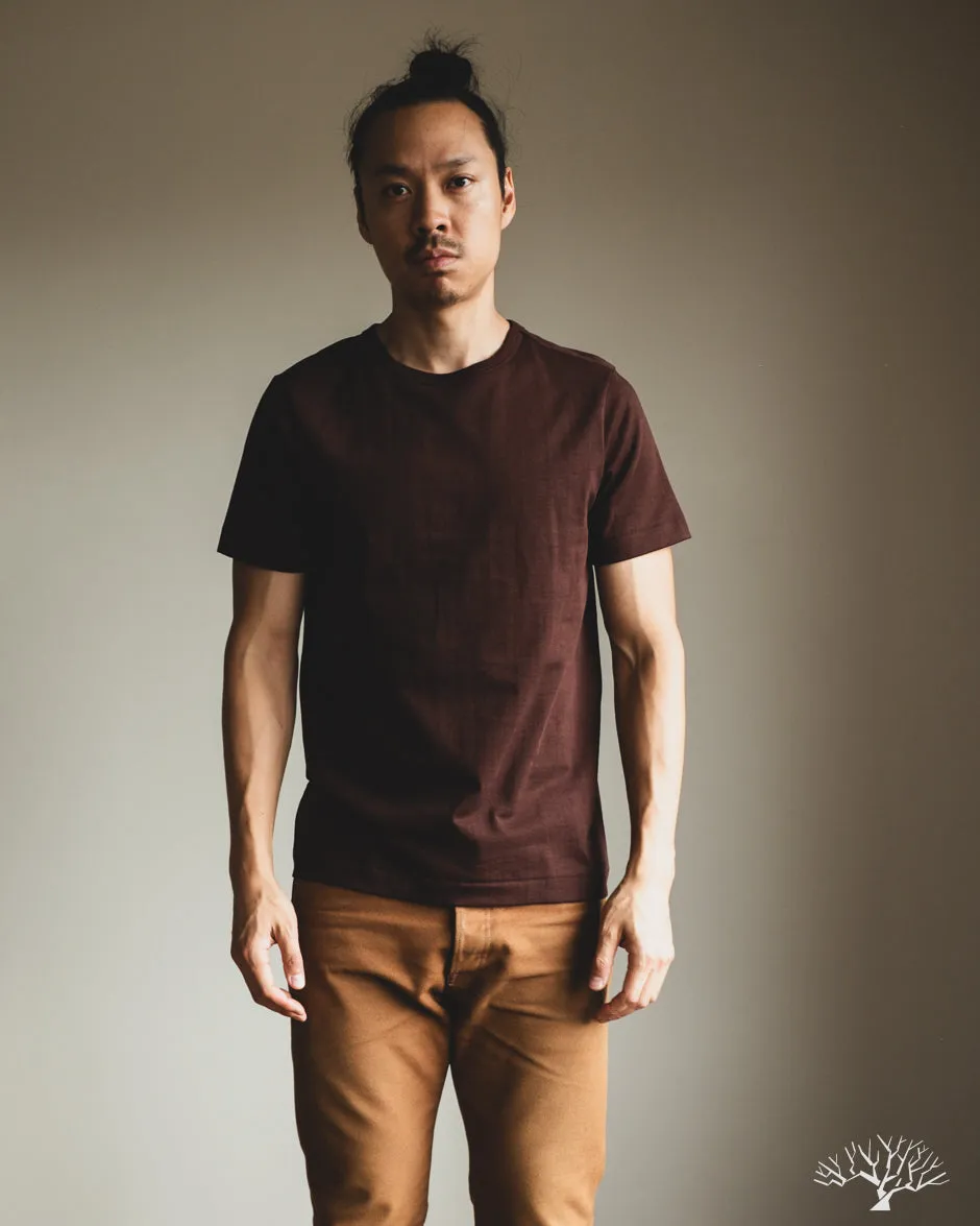 215 2-Thread Organic Cotton Crew Neck Tee - Coffee