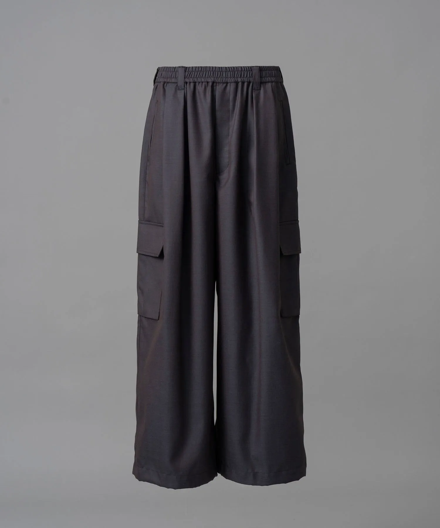 4 Colors Chambray Washable Wool Prime-Wide Cargo Pants