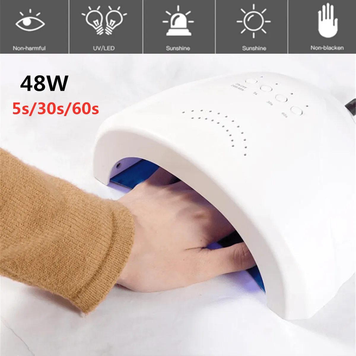 48W 30 Leds UV Nail Gel Polish Dryer Machine Finger Gel Dryer Manicure Curing La