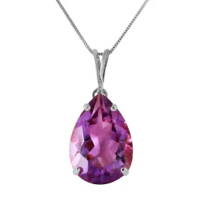 5 Carat 14K Solid White Gold Enter Eternity Amethyst Necklace