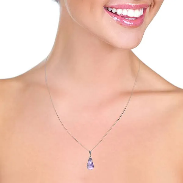 7 Carat 14K Solid White Gold Utmost Tenderness Amethyst Necklace