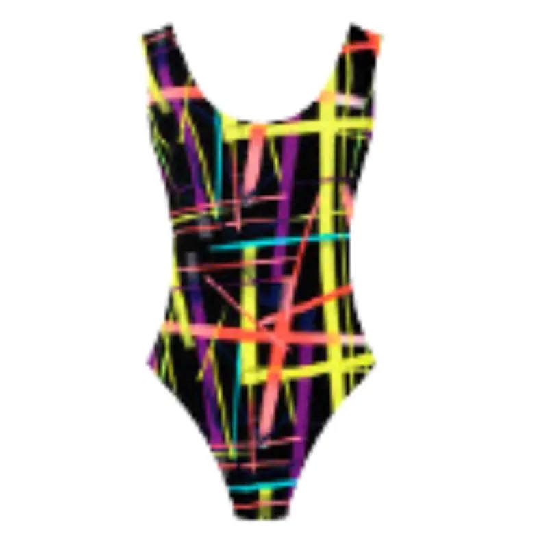 80s Leotard - Neon Stripes