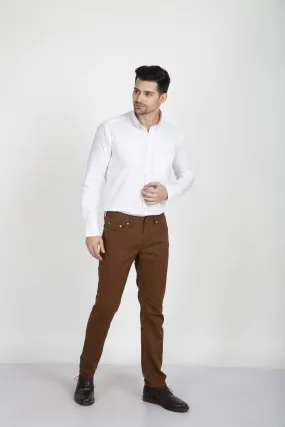 A8 | FINE ITALIAN BROWN TWILL JEANS