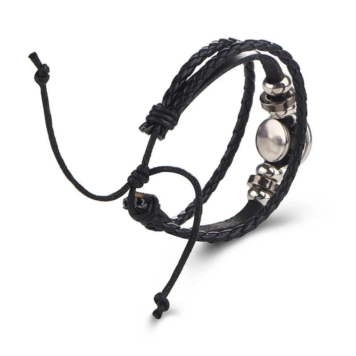 Aries Constellation Zodiac Star Leather Wrist Band Strand Bracelet