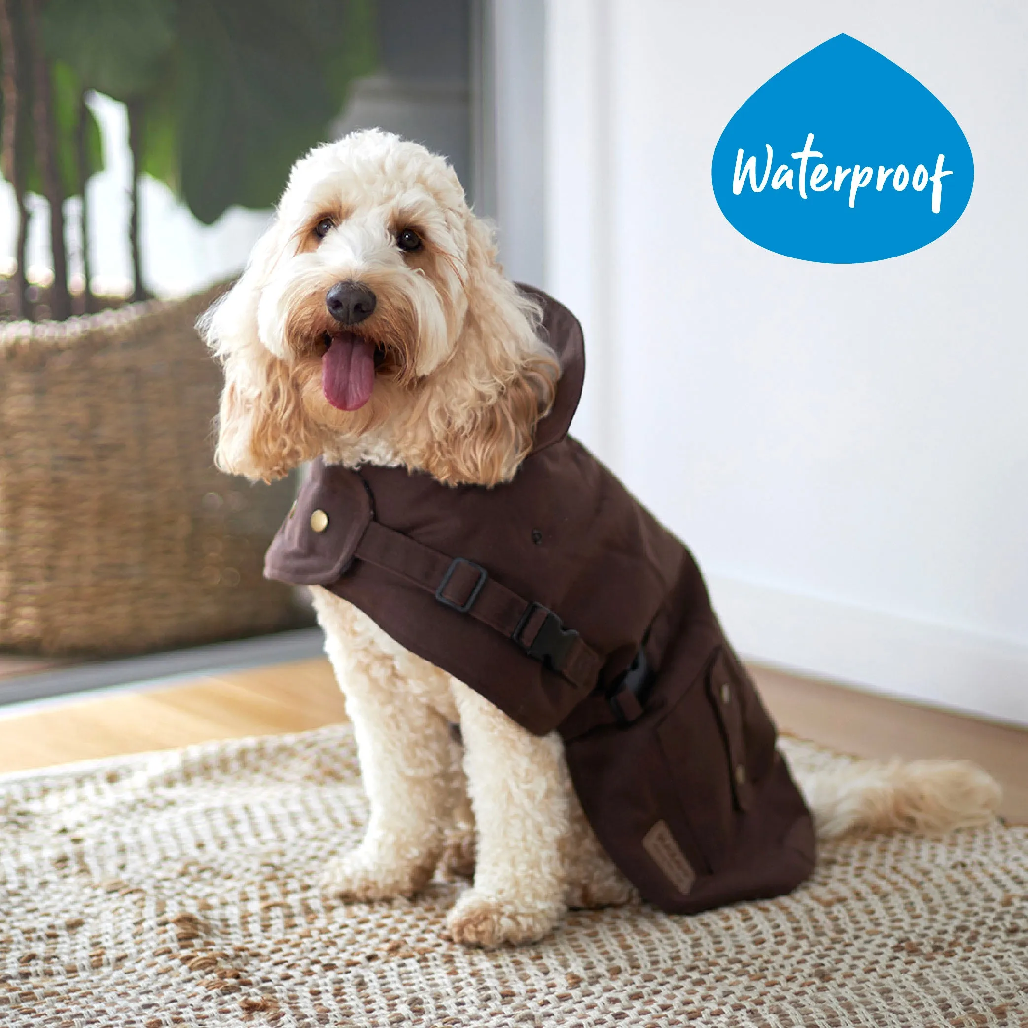 Aussie Oilskin Dog Coat - Brown