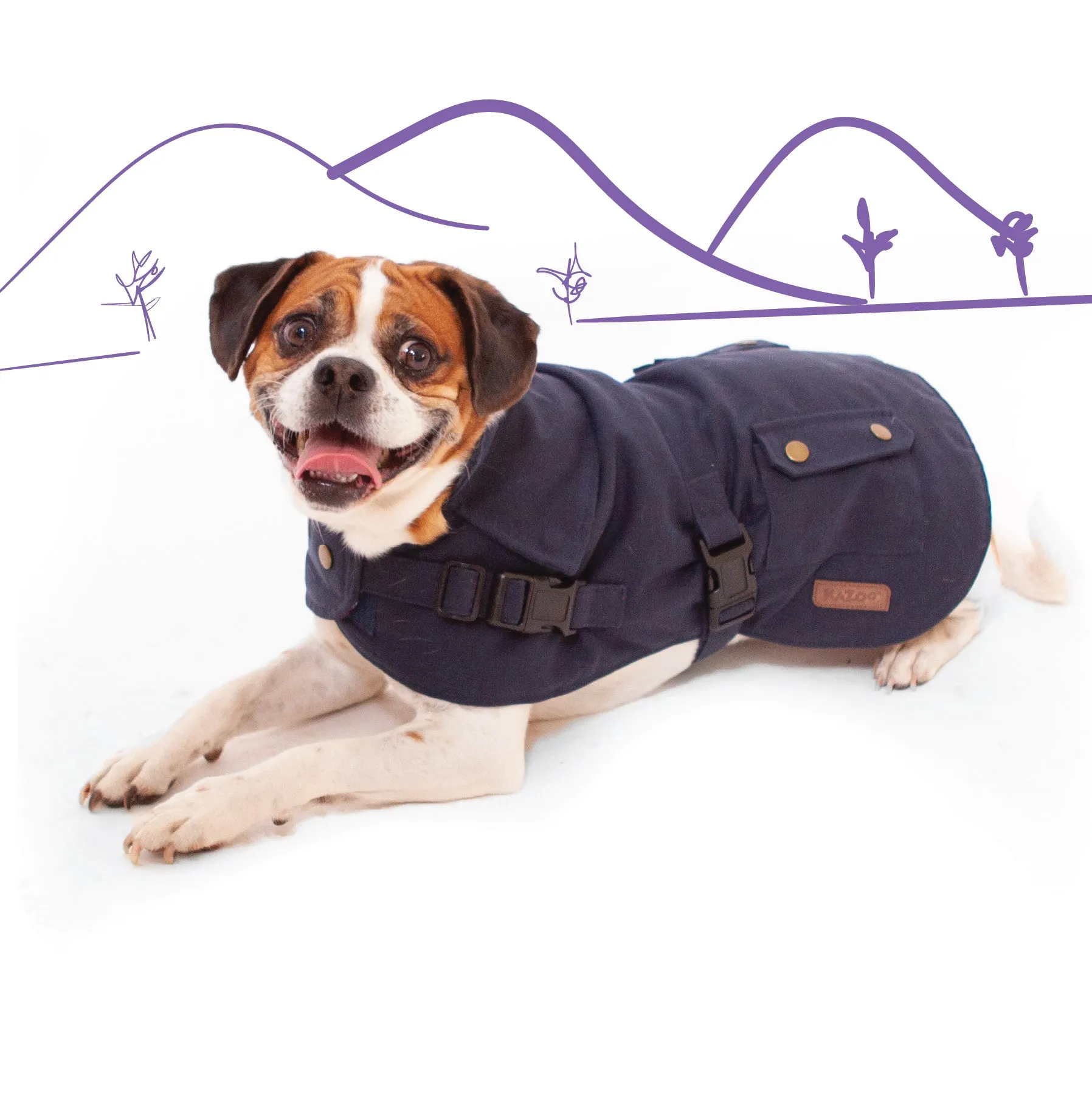 Aussie Oilskin Dog Coat - Navy