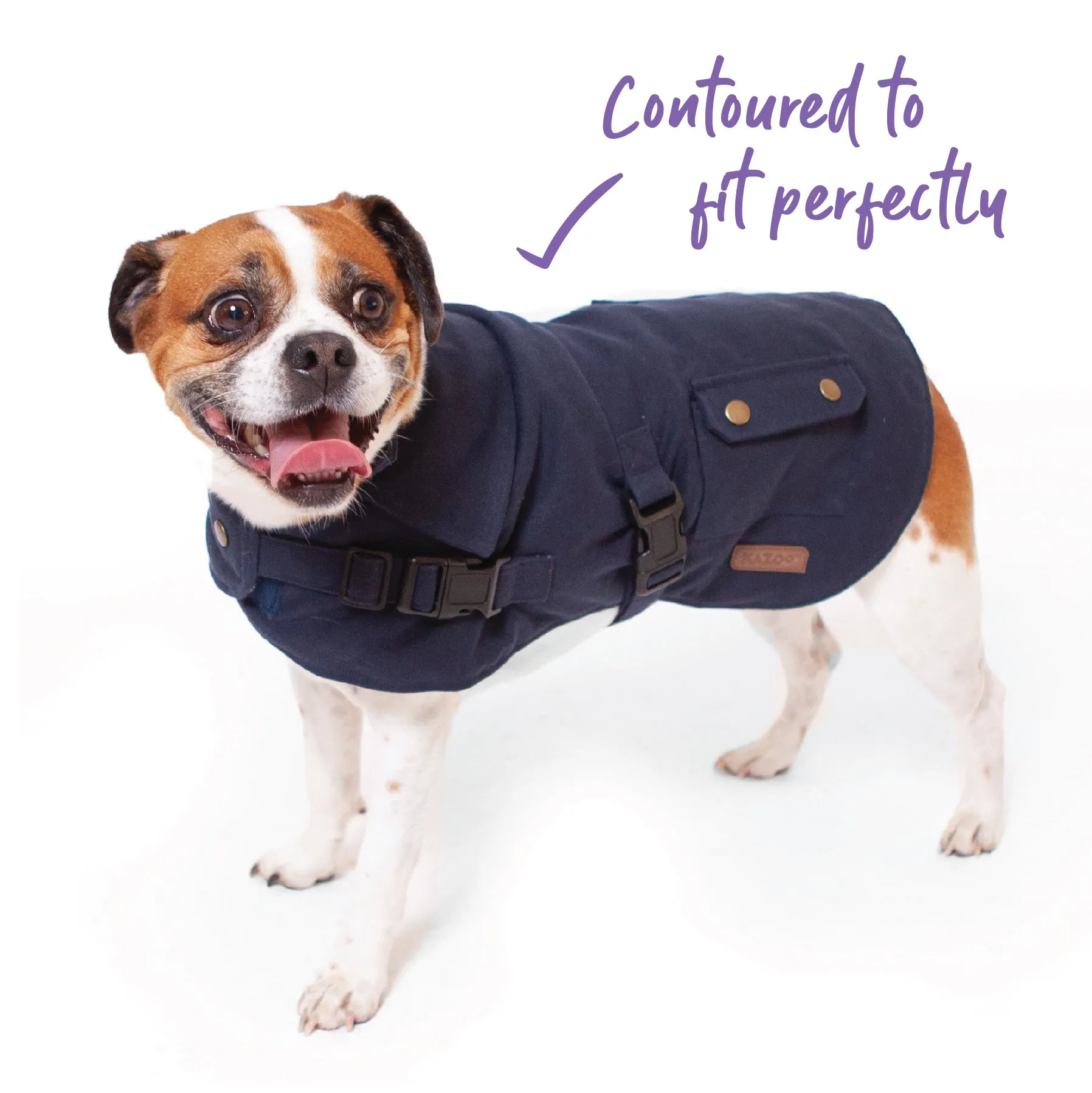 Aussie Oilskin Dog Coat - Navy