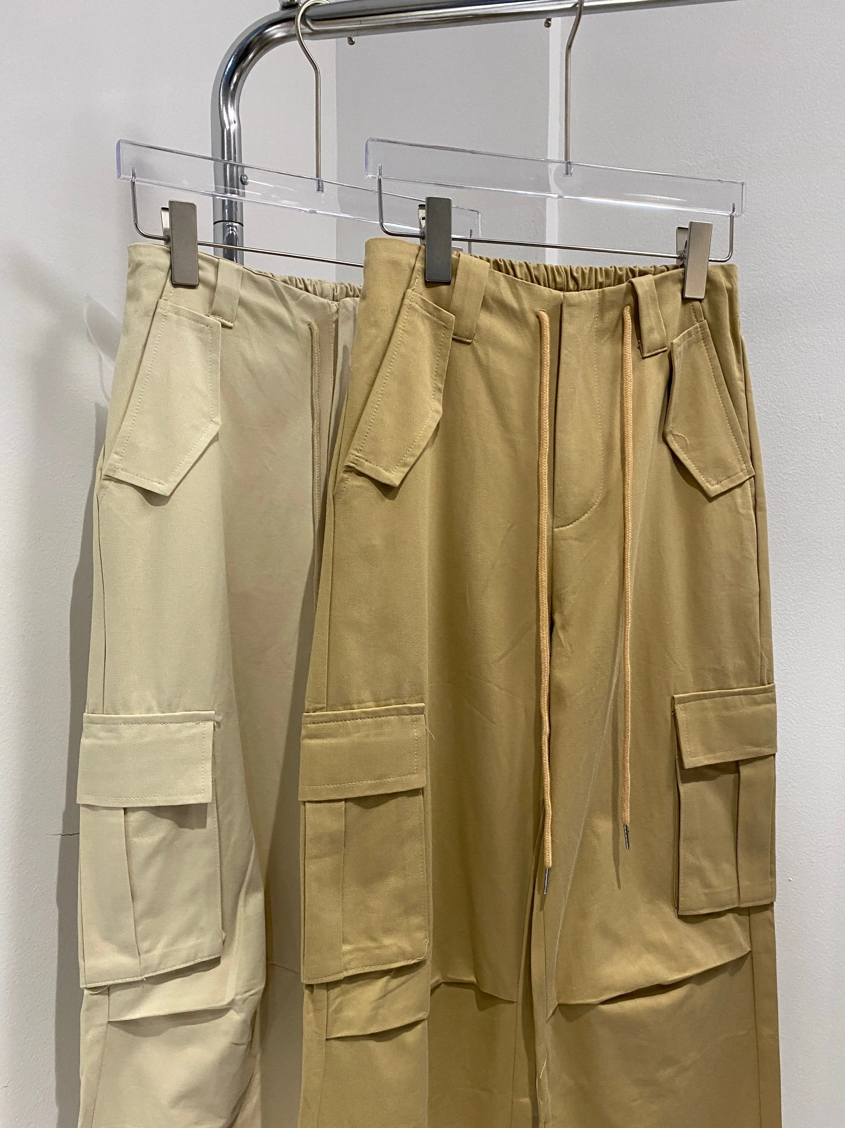 Baggy Parachute Trousers - Latte