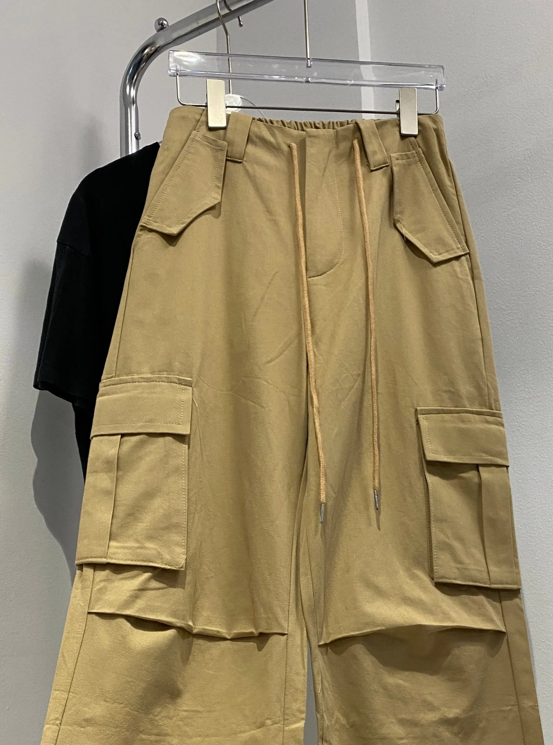 Baggy Parachute Trousers - Latte