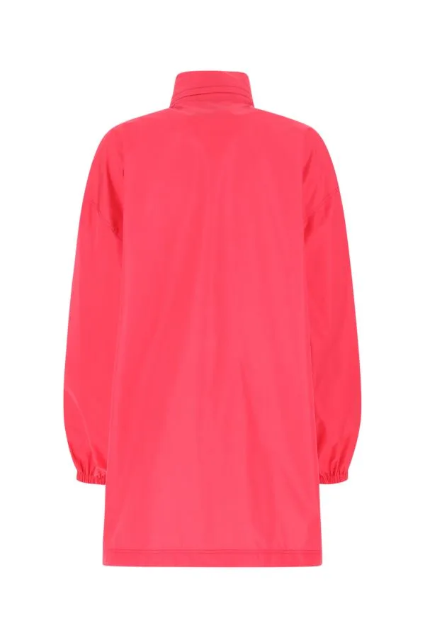 BALENCIAGA | Fluo pink polyester oversize raincoat