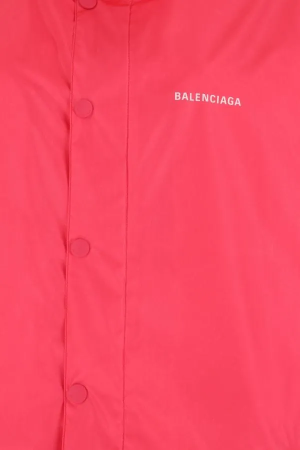 BALENCIAGA | Fluo pink polyester oversize raincoat