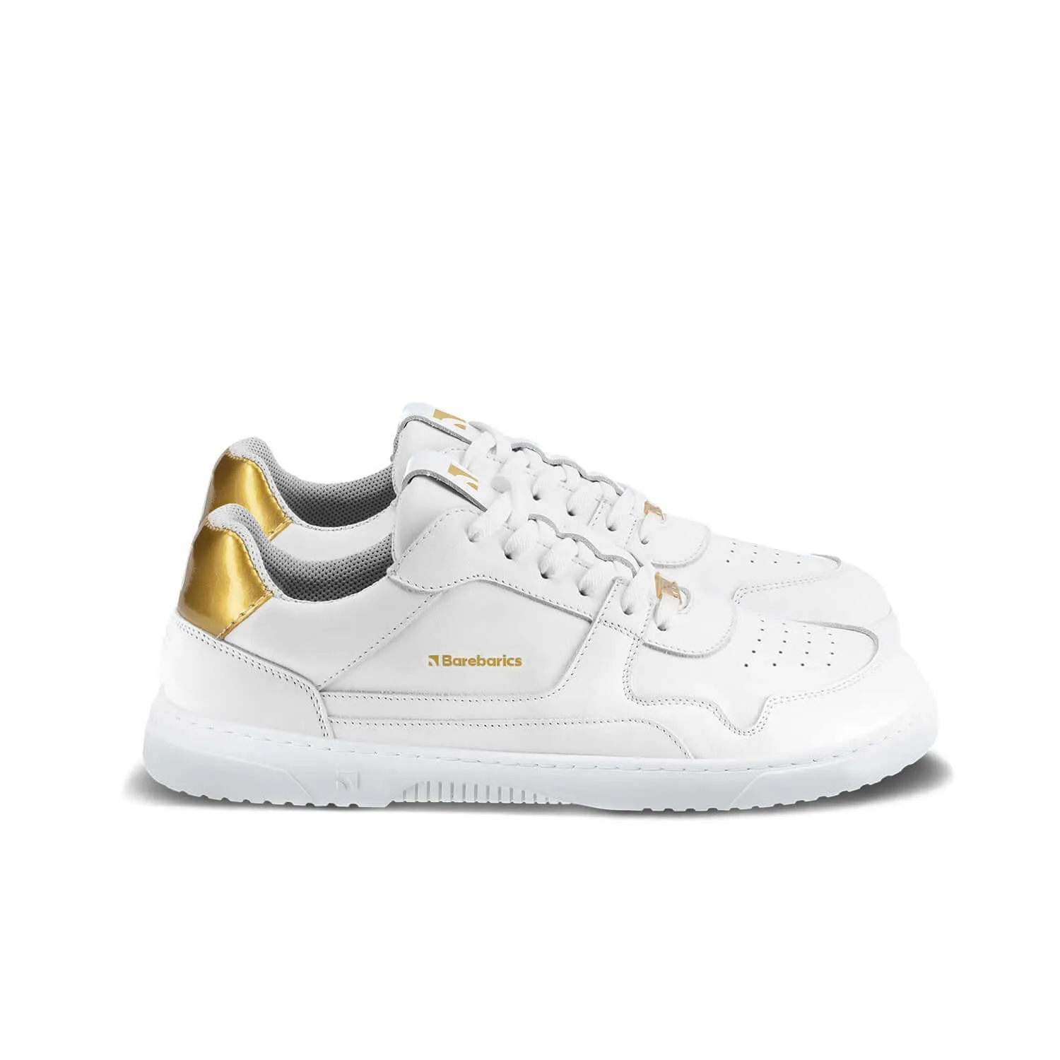 Barefoot Sneakers Barebarics Zing - White & Gold - Leather