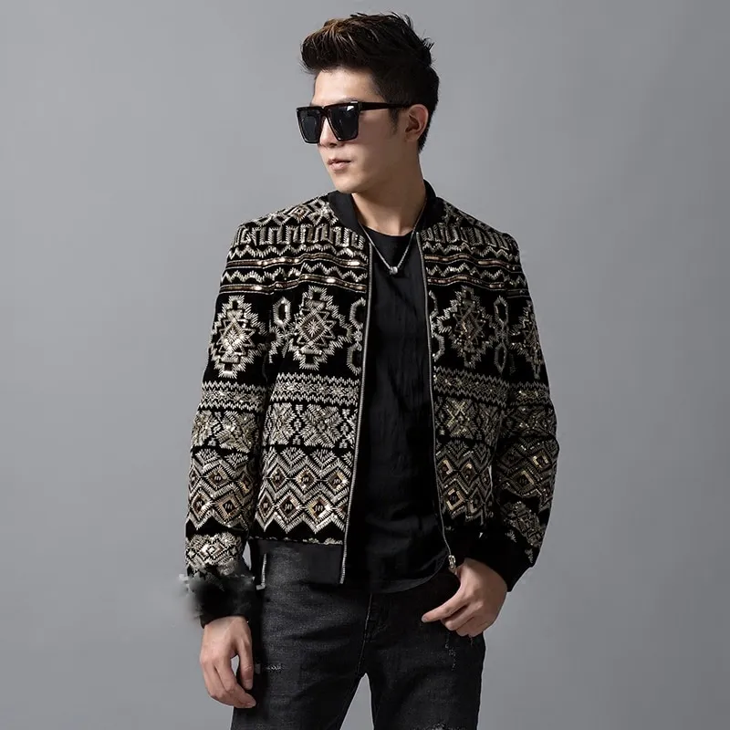 Baroque Court Velvet Heavy Embroidery Men Jacket