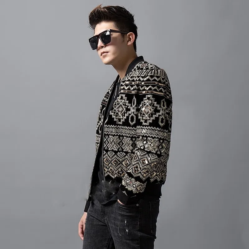 Baroque Court Velvet Heavy Embroidery Men Jacket