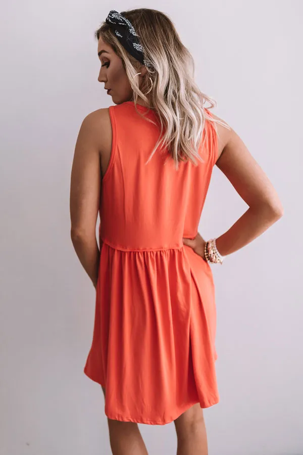 Beach Vibes Babydoll Dress In Coral