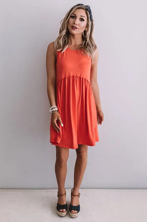 Beach Vibes Babydoll Dress In Coral