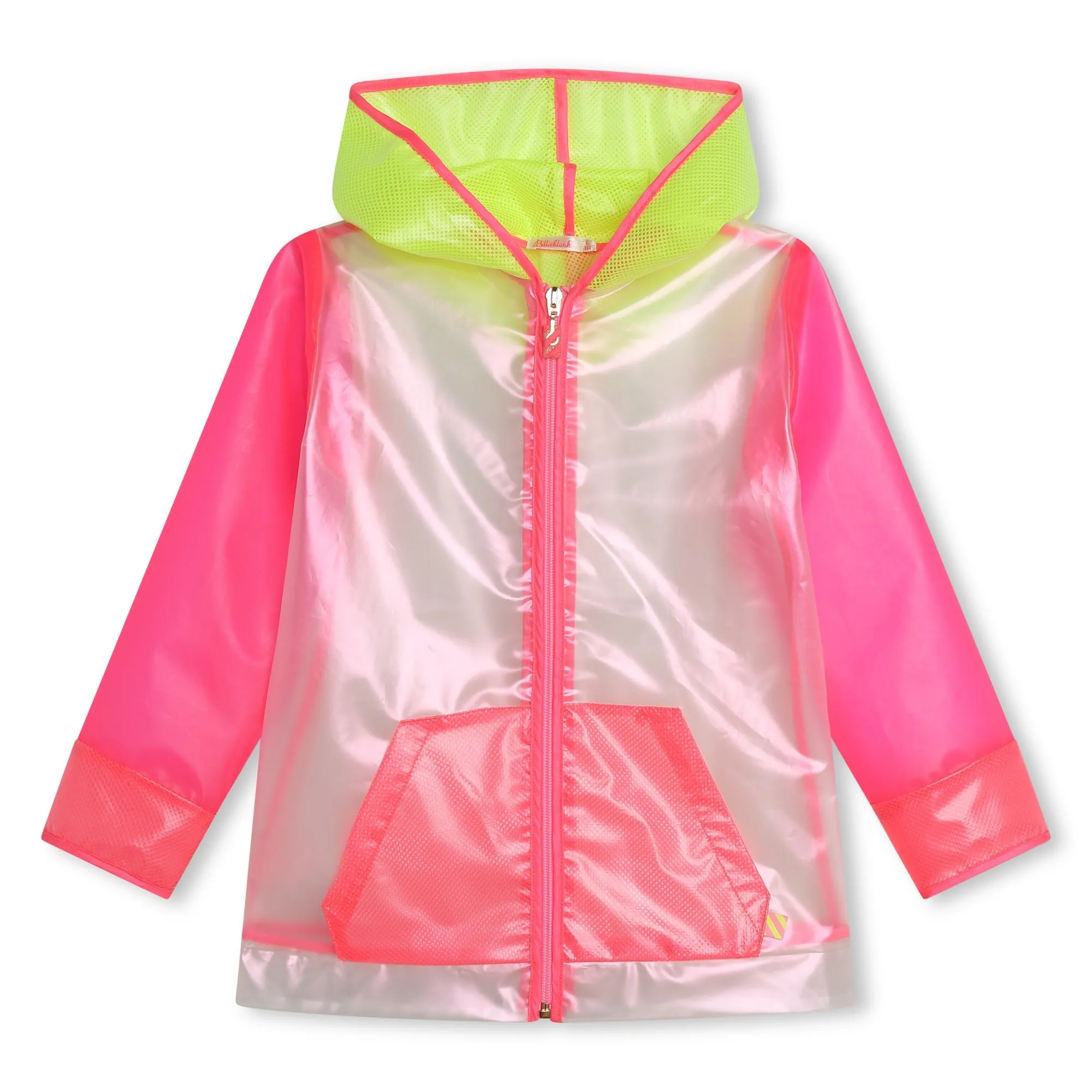 BILLIEBLUSH MULTI COLOR TRANSPARENT HOODED RAINCOAT