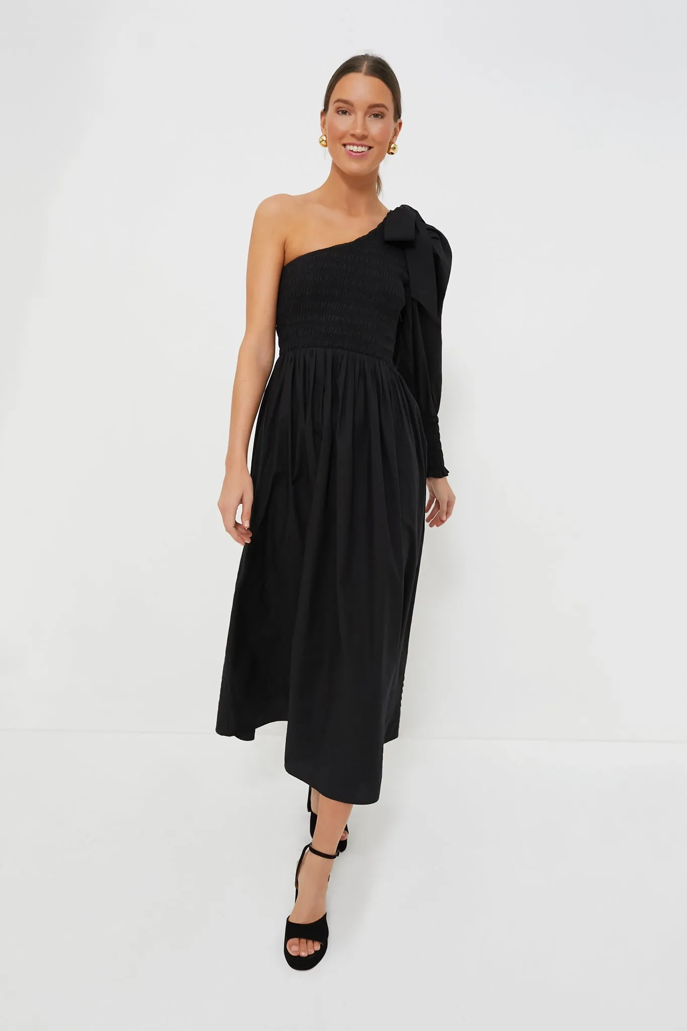 Black Leonie Midi Dress