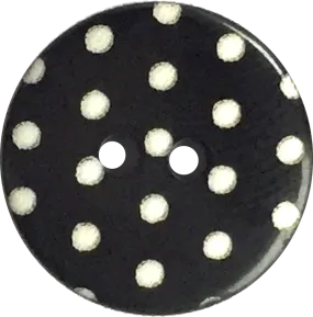 Black with White Dots or Plain Black Button 9/16" or 11/16"