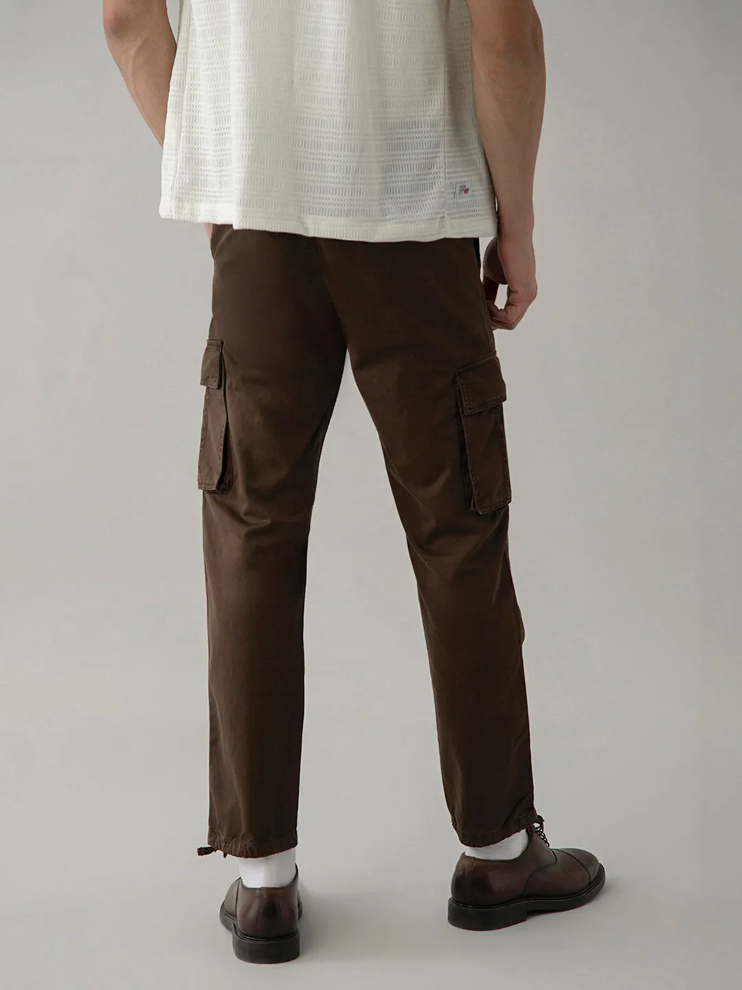 Brown Cotton Blend Cargo