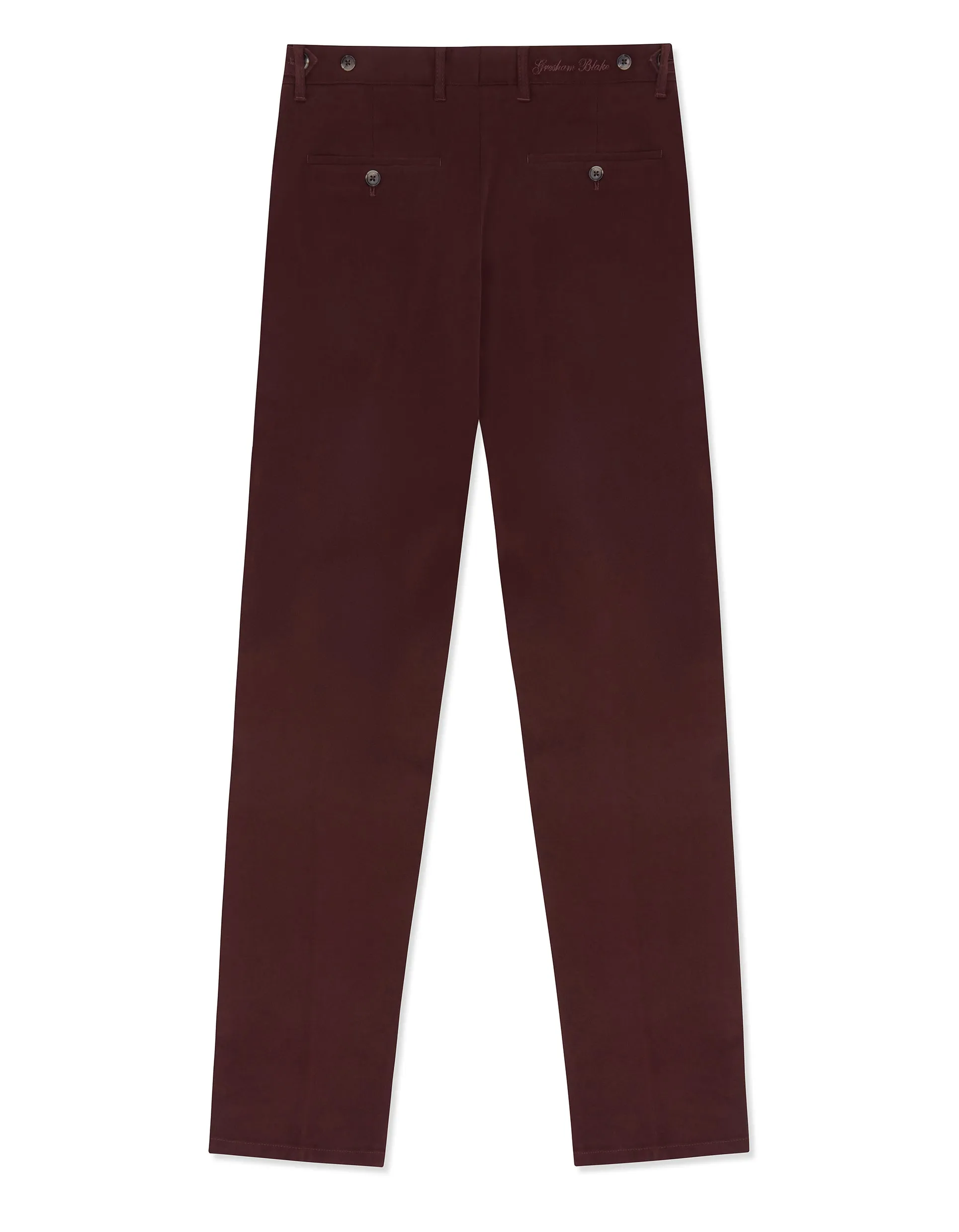 Burgundy Cotton Stretch Chino