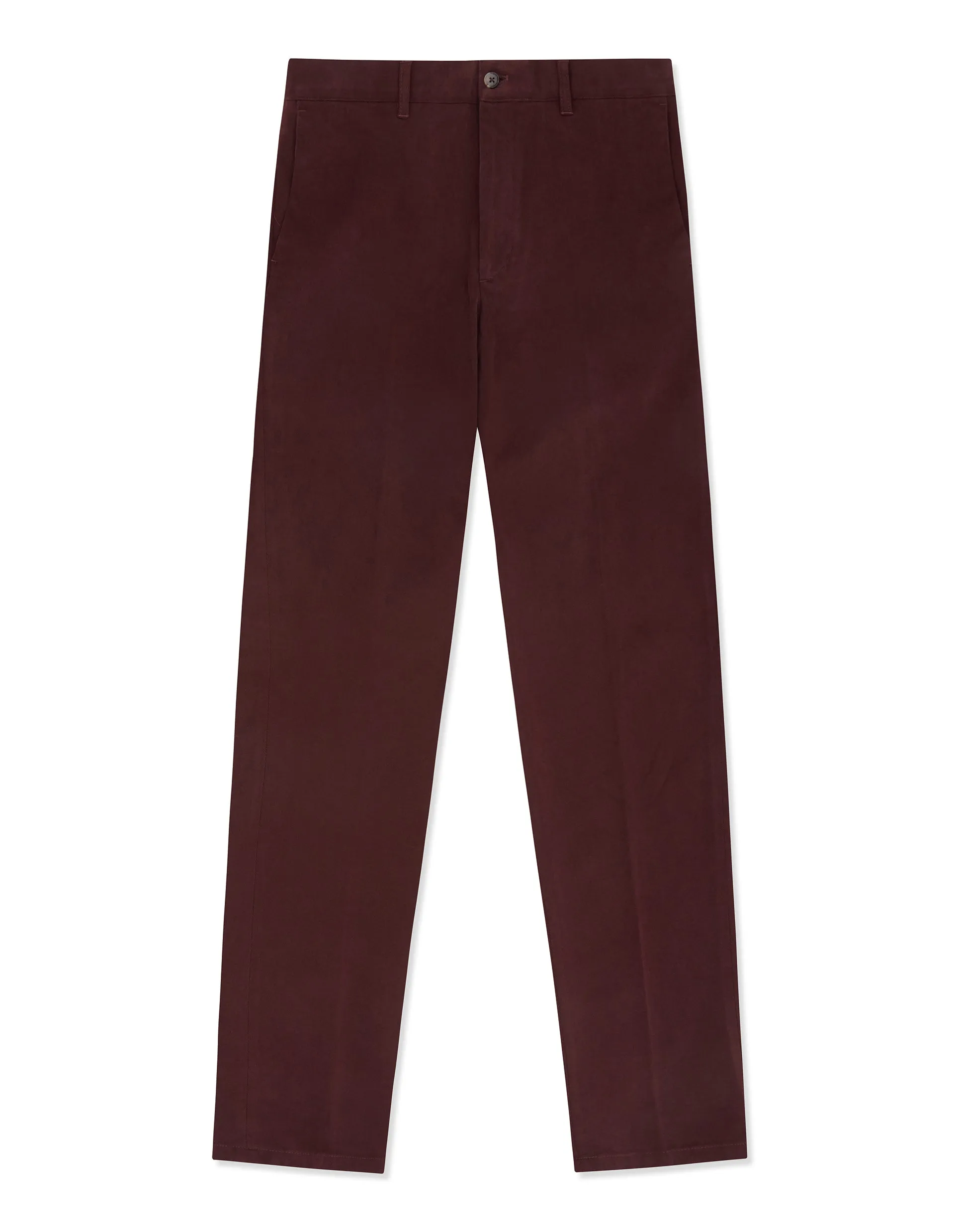 Burgundy Cotton Stretch Chino