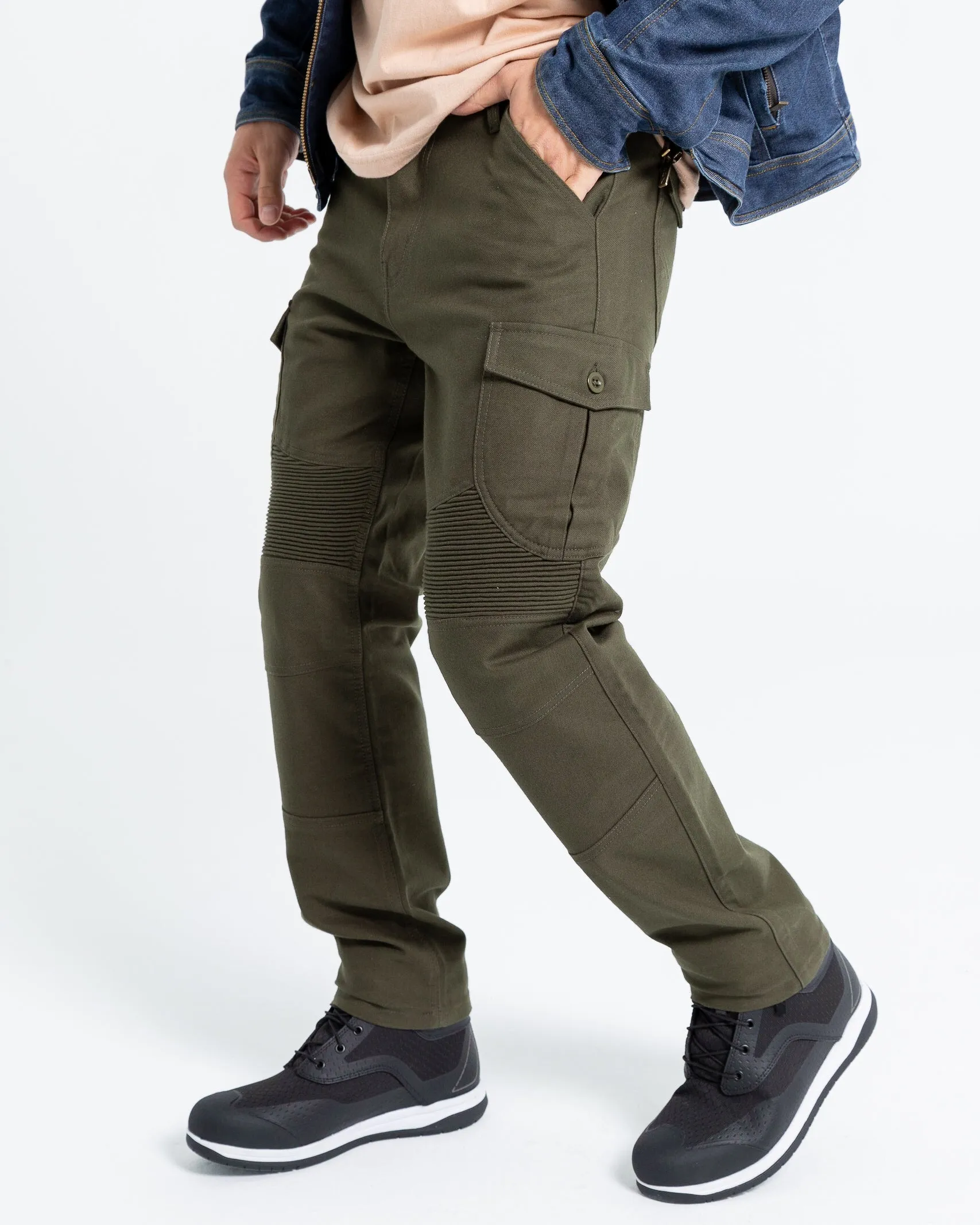 ByCity Mixed Slim III Men's Motorcycle Cargo Pants  - Green