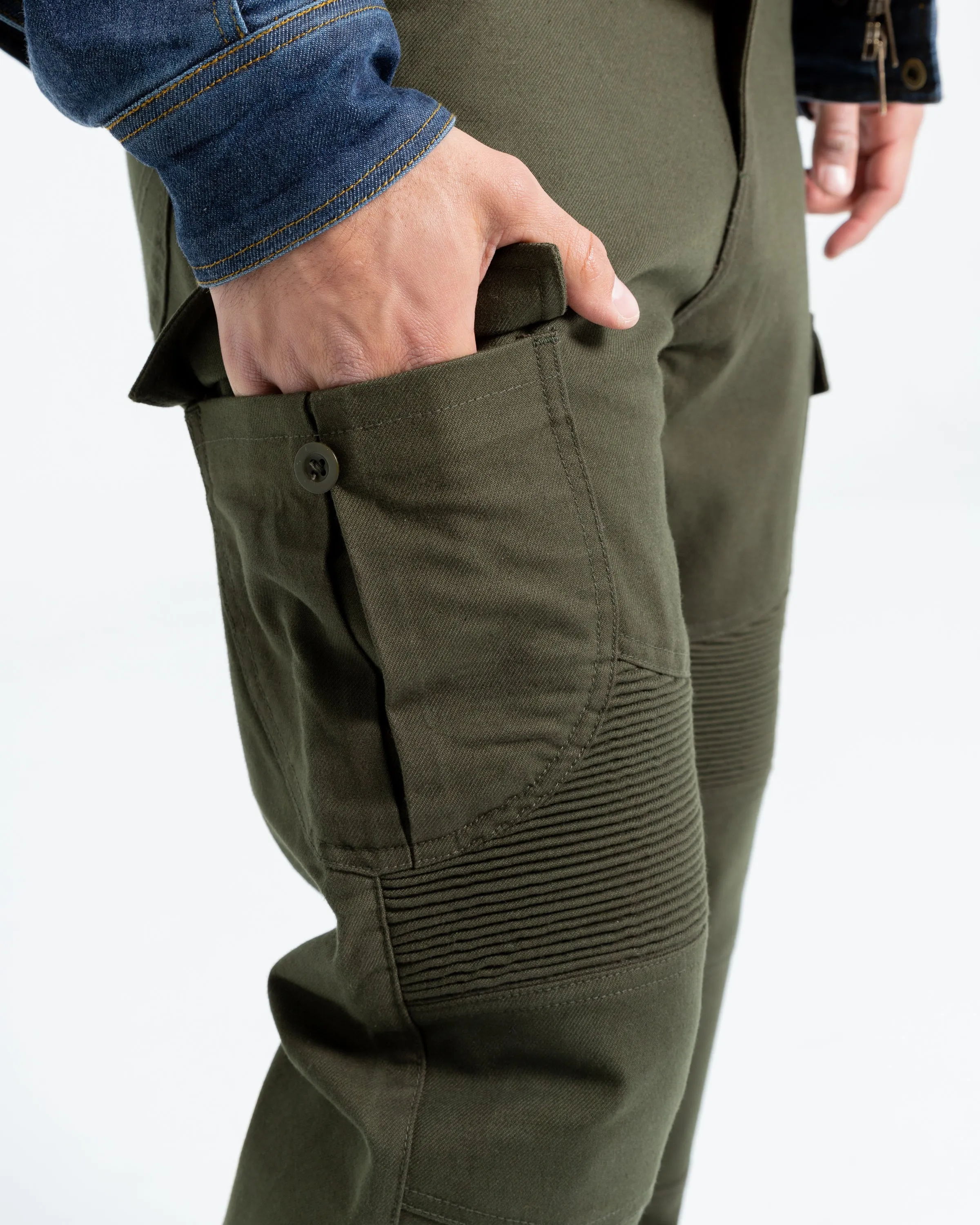 ByCity Mixed Slim III Men's Motorcycle Cargo Pants  - Green