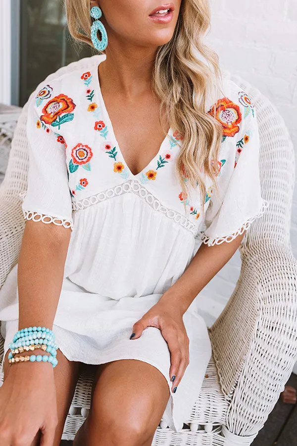 Cabanas And Cuties Embroidered Dress In Ivory