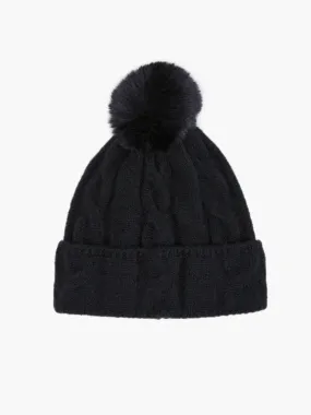 Cable Knit Pom-Pom Beanie