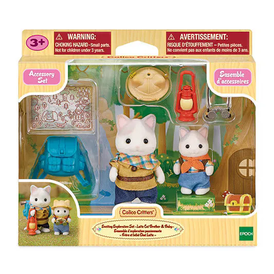 Calico Critters exciting exploration set - latte cat brother and baby