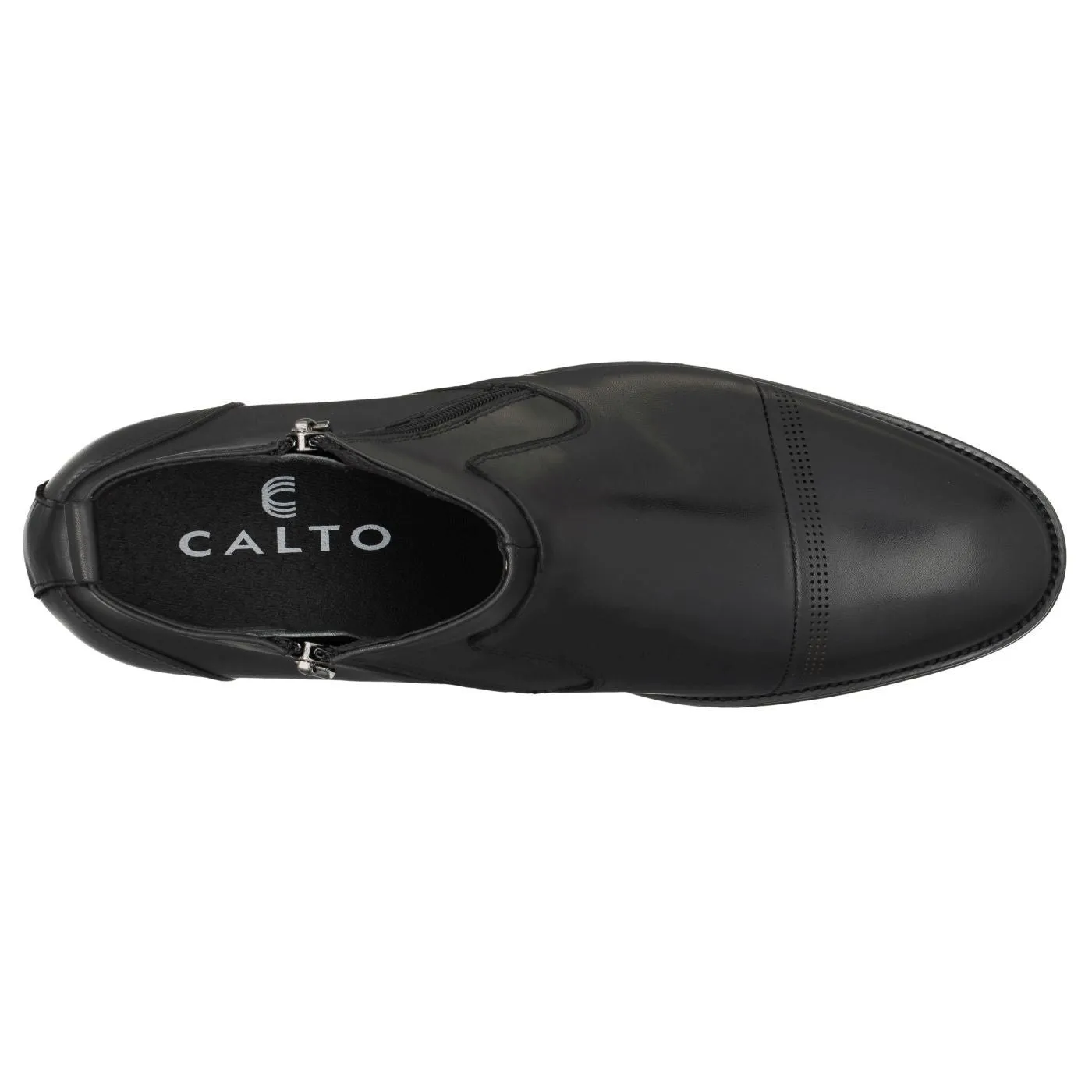 CALTO - S28001 - 3.2 Inches Taller (Black) - Lightweight - Zipper Boots