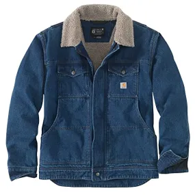 Carhartt Men's Relaxed Fit Denim Sherpa-Lined Jacket