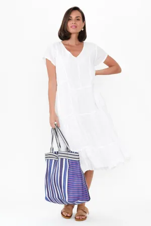 Carmen White Crinkle Cotton Dress