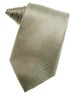 Champagne Herringbone Satin Formal Neck Tie