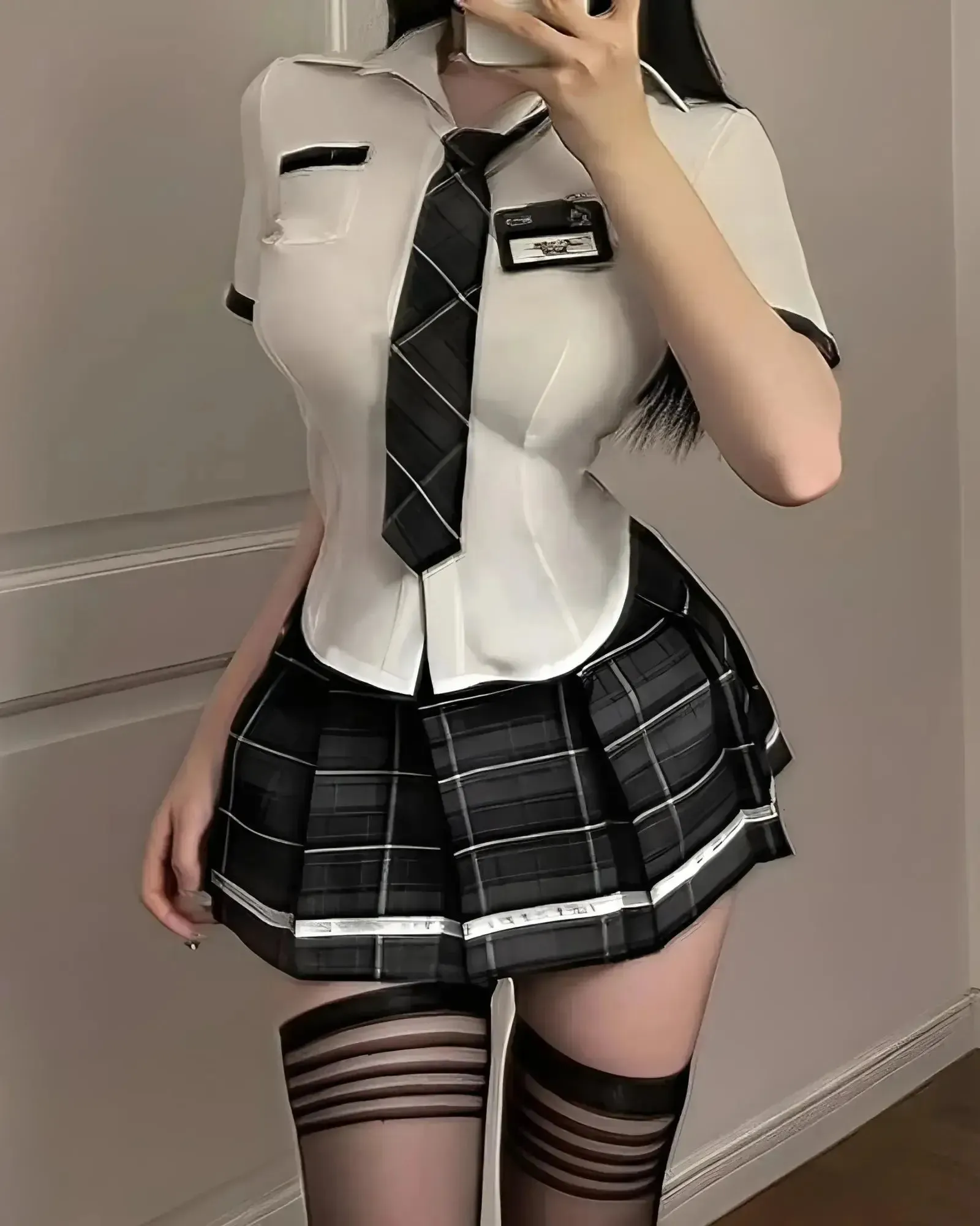 Charming Newcomer Schoolgirl Costume - Pleated Mini Skirt