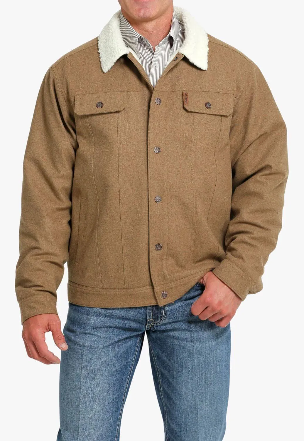 Cinch Mens Wool Sherpa Lines Jacket