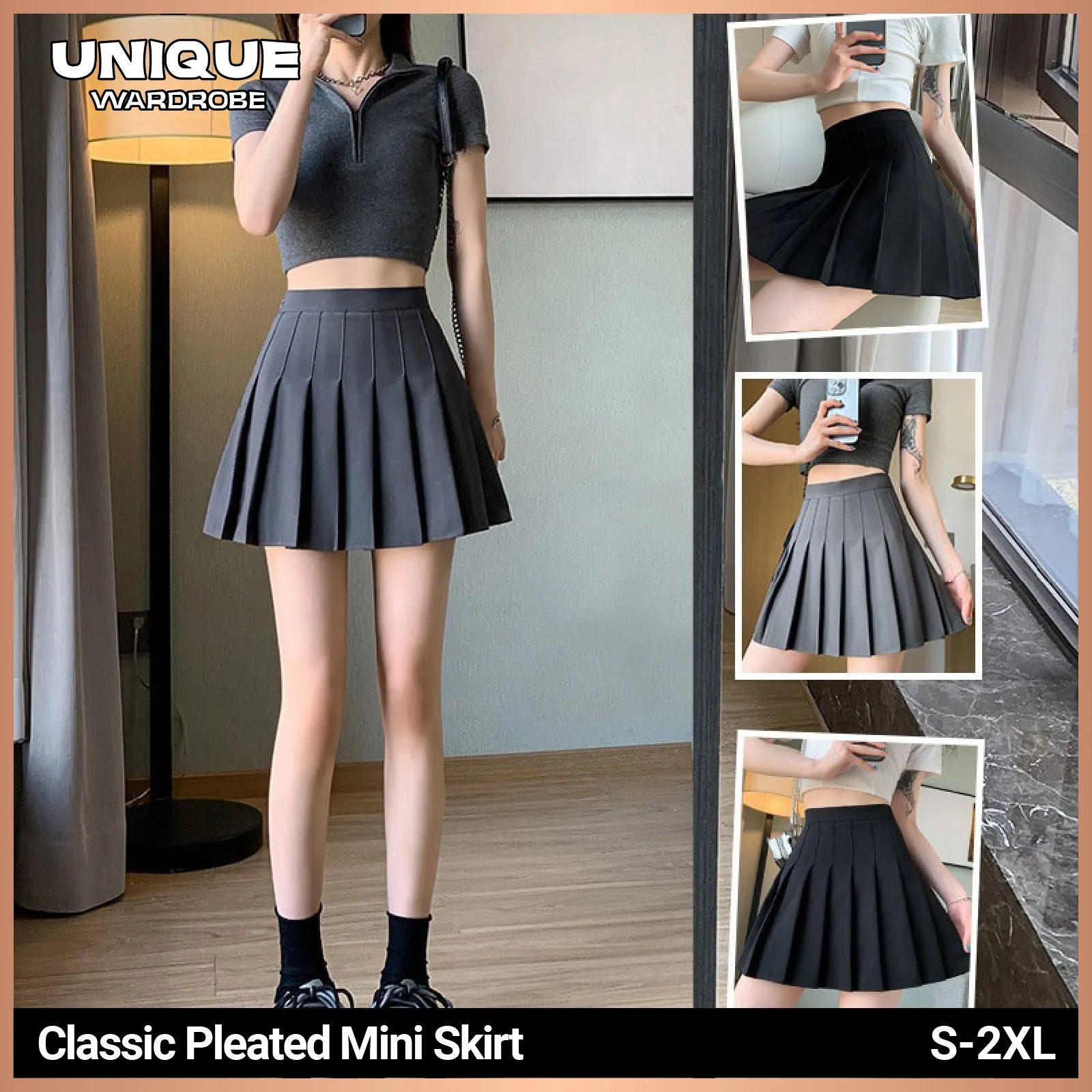 Classic Pleated Mini Skirt