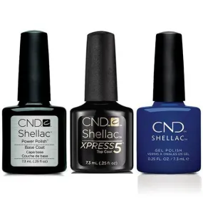 CND - Shellac Xpress5 Combo - Base, Top & Blue Moon (0.25 oz)