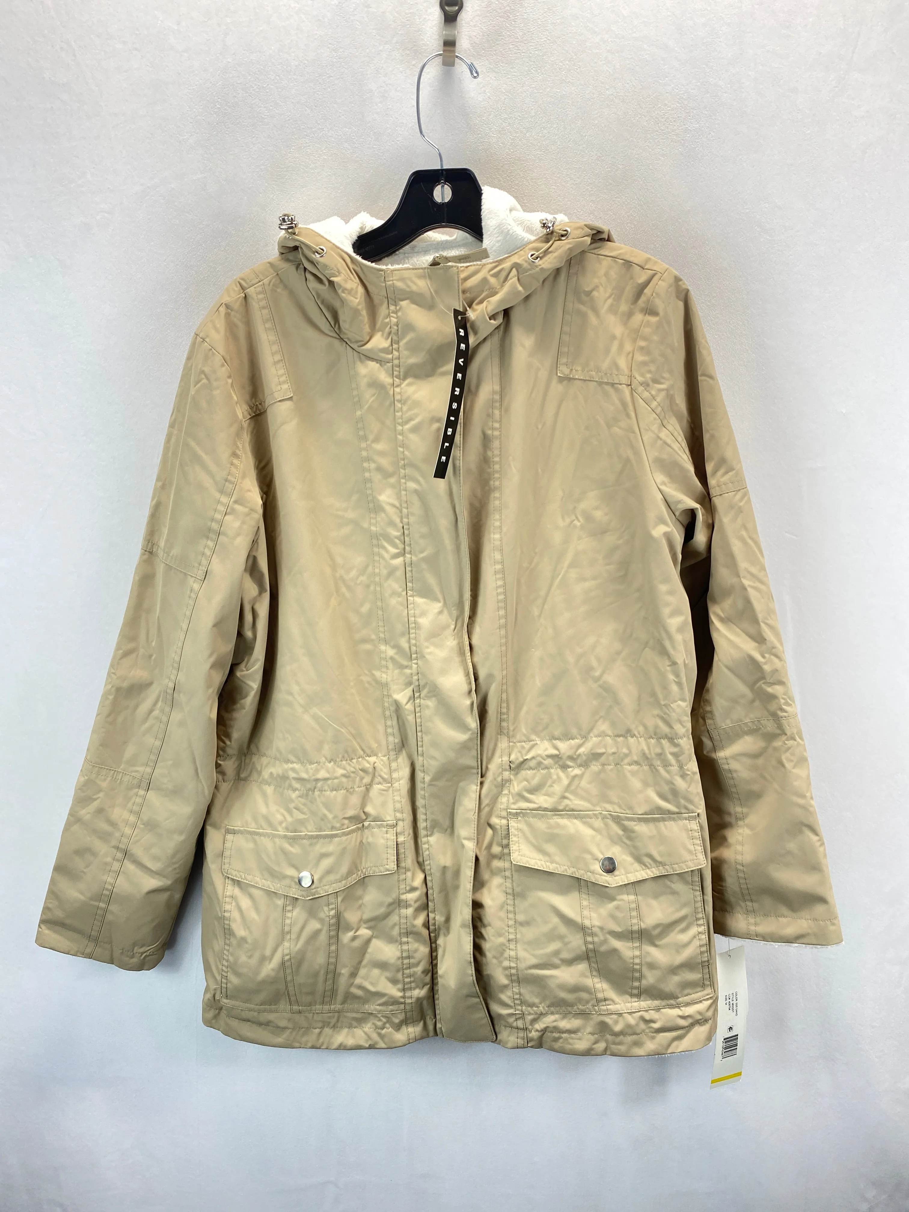 Coat Raincoat By Clothes Mentor In Tan, Size: M