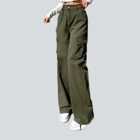 Color cargo women's jean pants