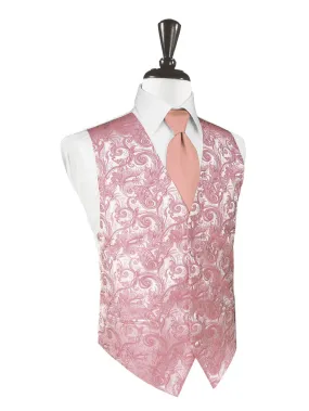 Coral Tapestry Tuxedo Vest and Tie Set