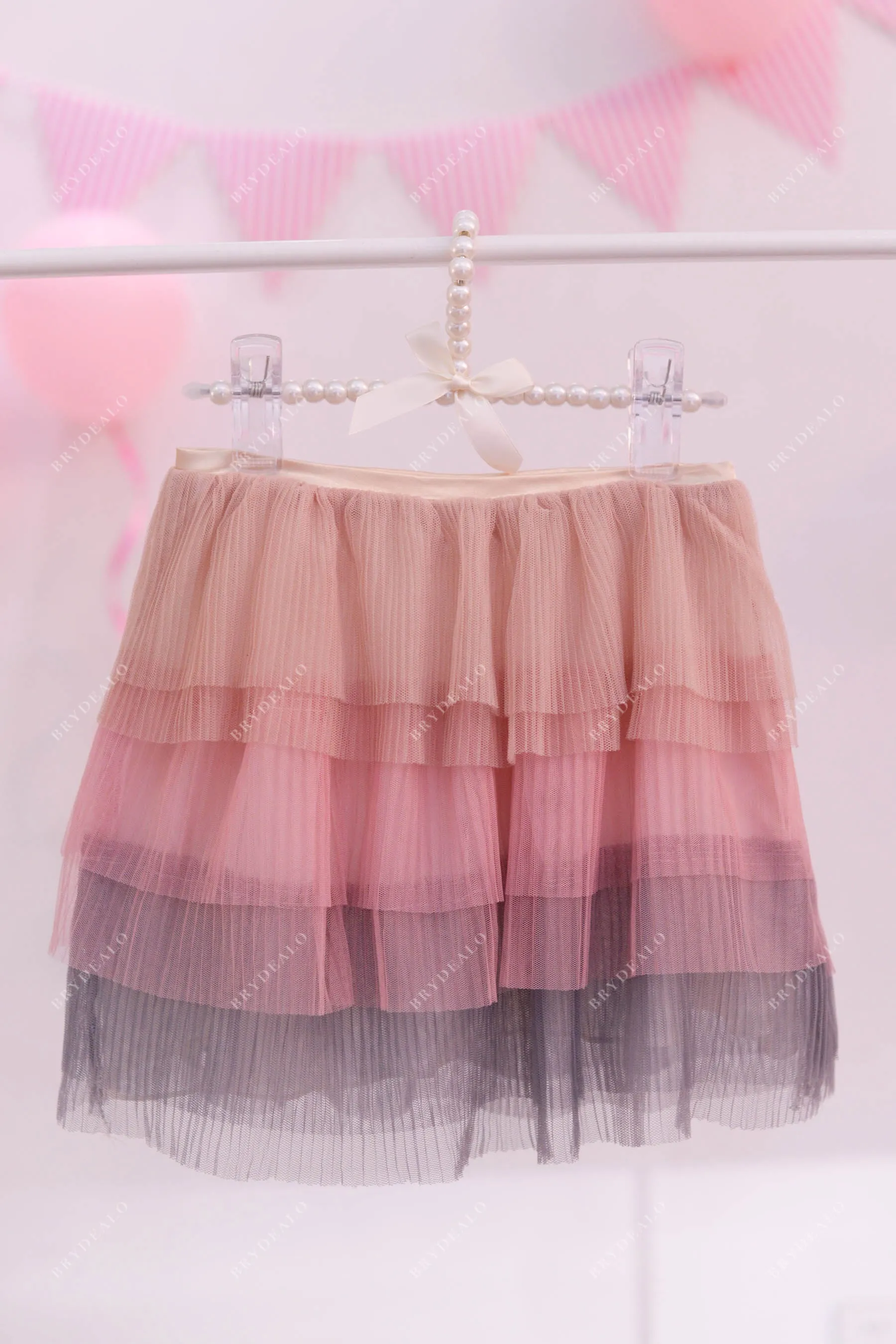 Cute Coral Two-Piece Fluffy Tank Top Tulle Dress